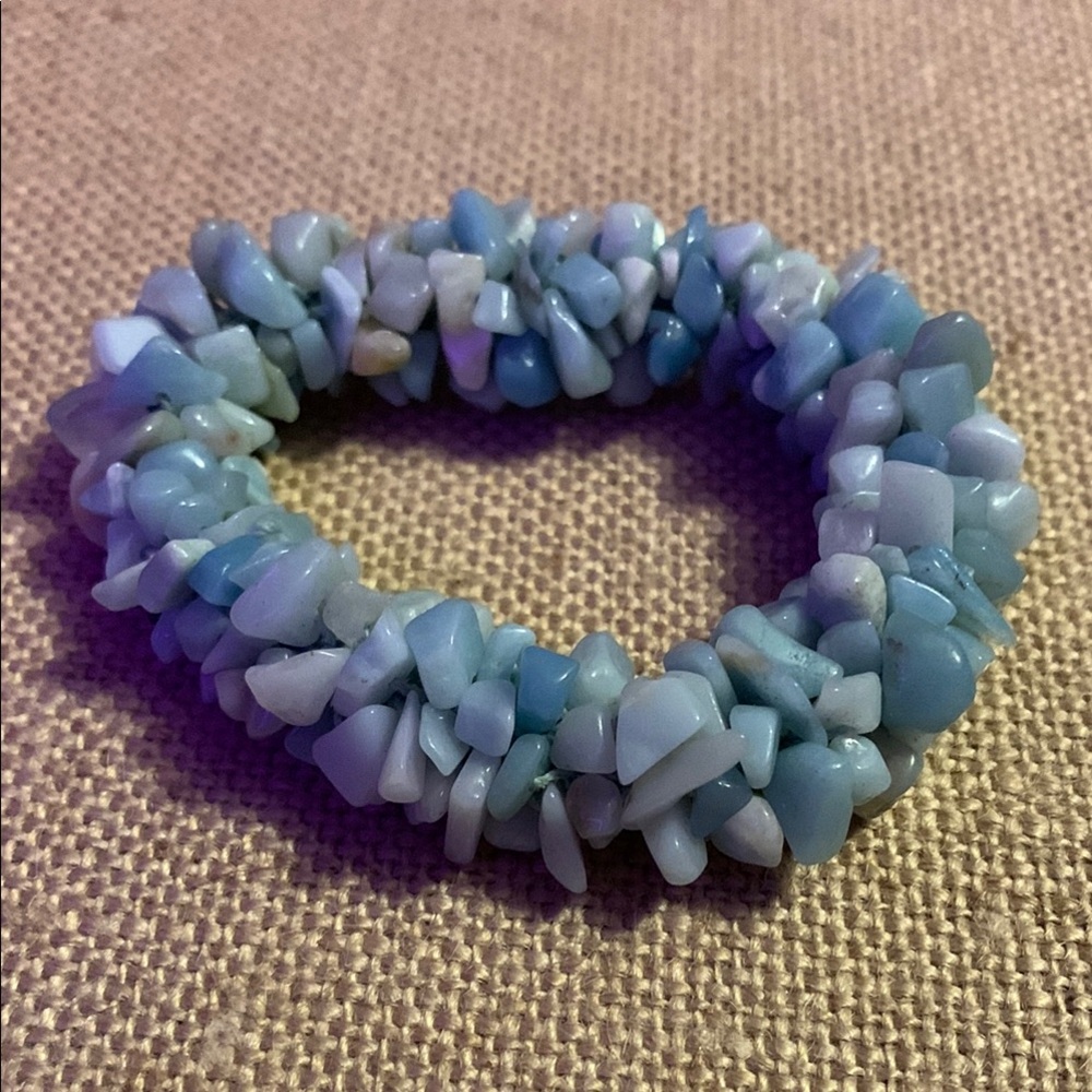 Blue Stone Beaded Bracelet
